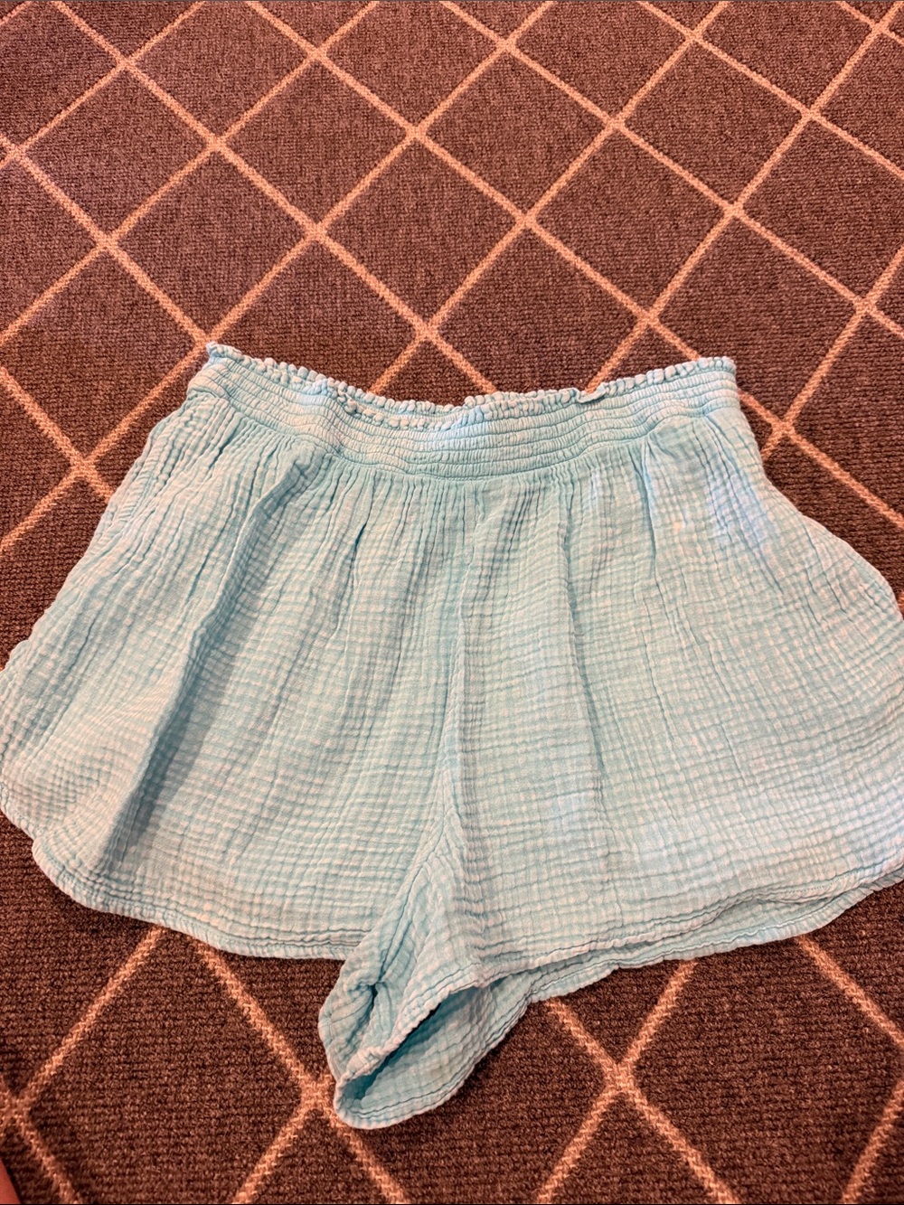 Like New Aerie L Light Blue Women's Gauze Lounge Shorts with pockets